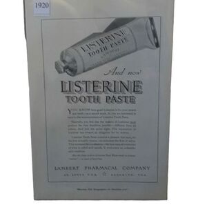 Vintage 1920 Listerine Tooth Paste And Now? Ad Advertisement